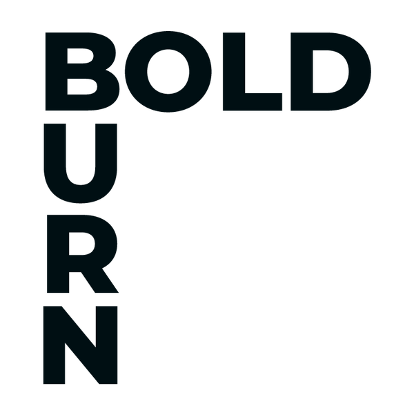 Bold Burn logo centered on pale background