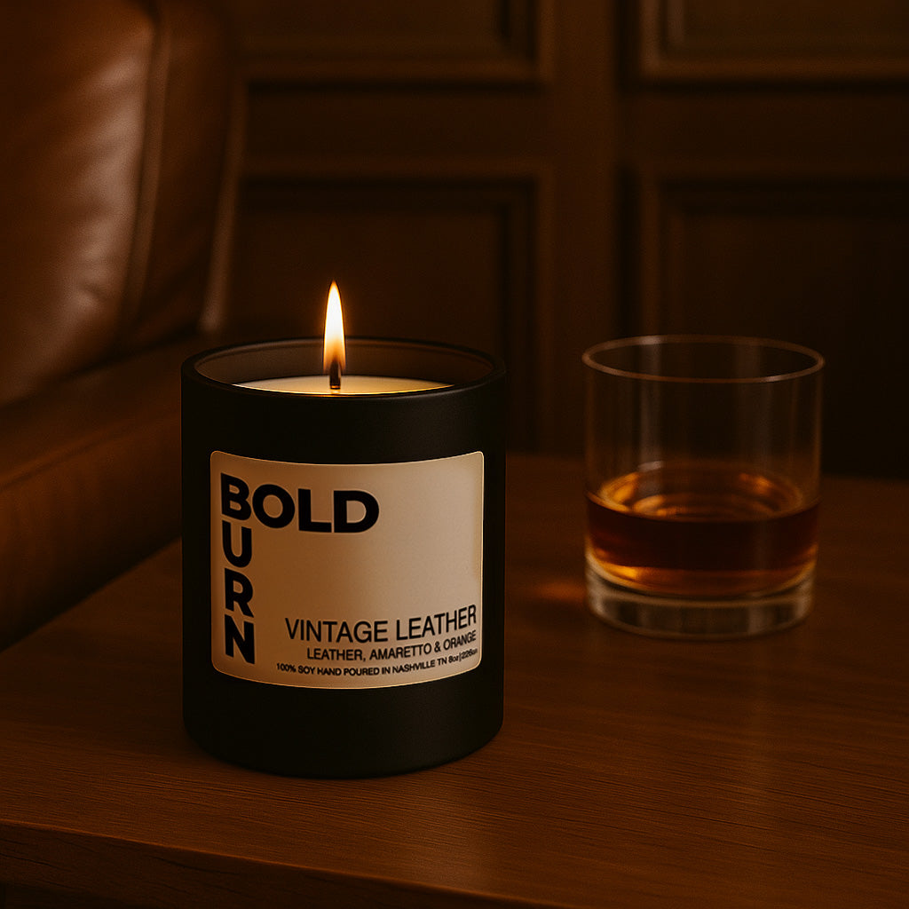 Vintage Leather Soy Candle