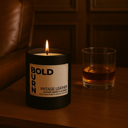 Vintage Leather Soy Candle